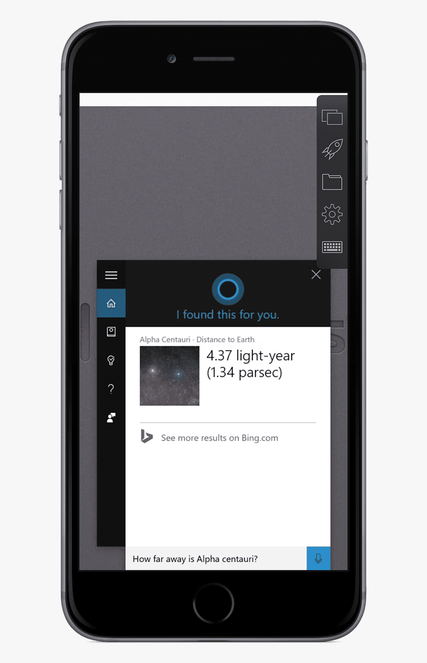 Fig 3 Win10 Cortana Alphacentauri, HD Png Download