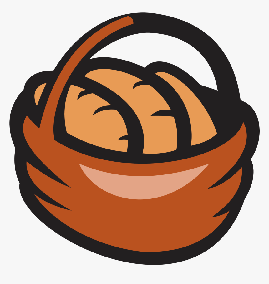 Basket Of Bread Loaf Bakery Clipart , Png Download - Basket Of Loaves Cartoon, Transparent Png