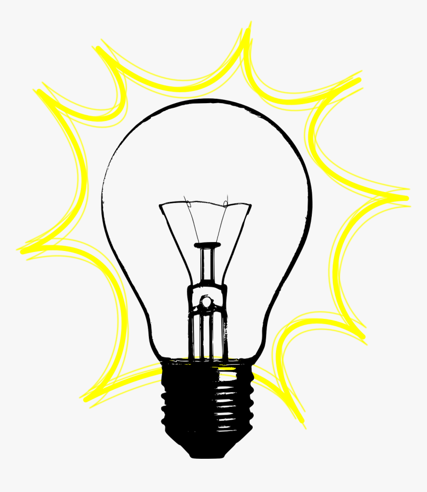 Lamp Light Electric Light Free Photo - Bulb Clipart Black And White, HD Png Download