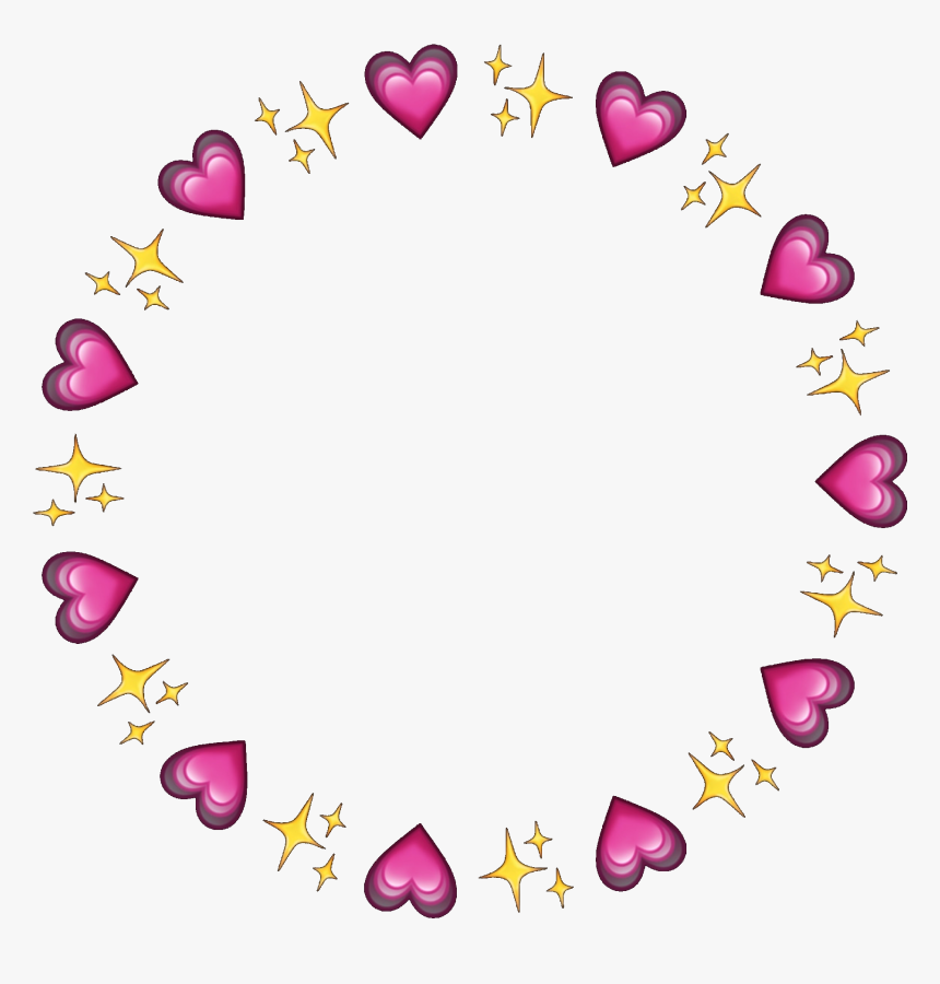 Circle Frame Circleframe Hearts Sparkles Emojis Icon, HD Png Download