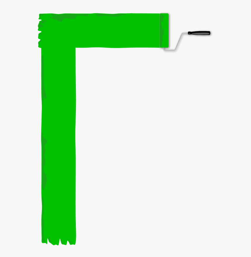Paint Roller Border And Banner 2 Vector Clip Art - Paint Roller Green Png, Transparent Png