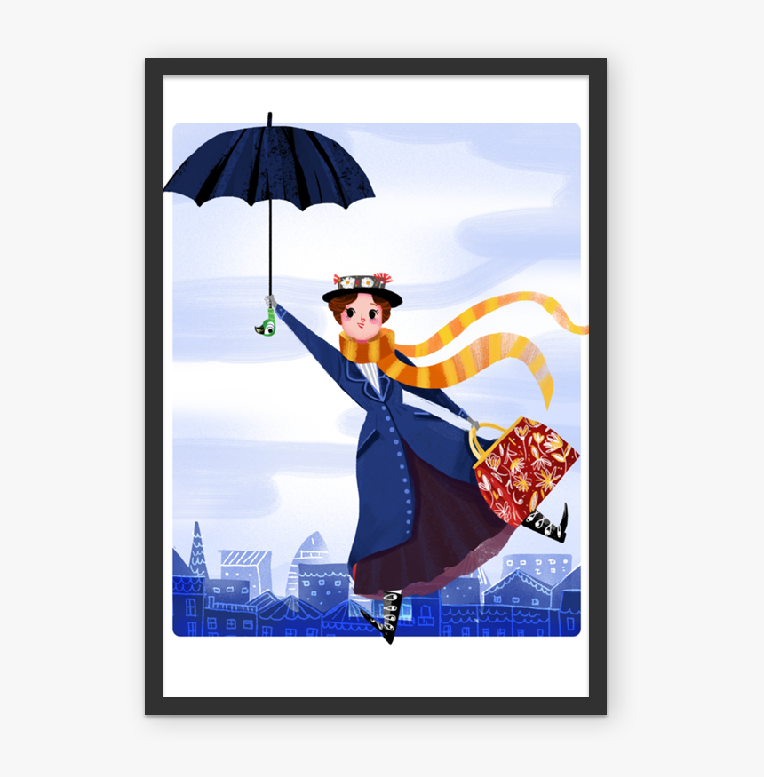 Mary Poppins Artist Illustration Illustrator - Mary Poppins Art, HD Png Download