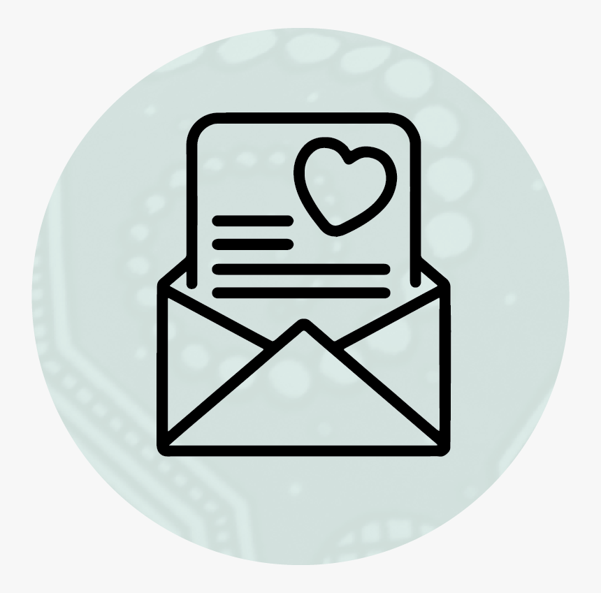 Love Letter Black And White Icon, HD Png Download
