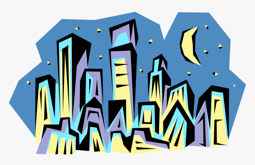 Vector Illustration Of Urban Metropolitan City Skyline - Graphic Design, HD Png Download