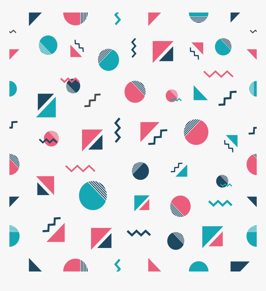 Clip Art Memphis Group Round Triangle - Memphis Pattern Design, HD Png Download