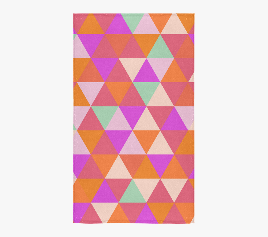 Orange Geometric Triangle Pattern Custom Towel 16 X28 - Triangle, HD Png Download