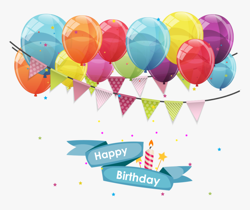 Balloons Vector Happy Birthday - Happy Birthday Invitation Card Png, Transparent Png