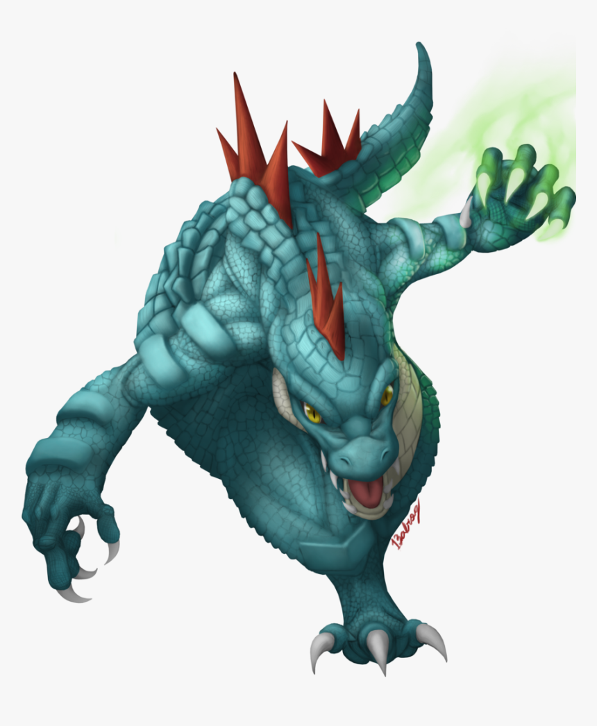#160 Feraligatr Used Dragon Claw And Crunch In The - Feraligatr Fan Art, HD Png Download