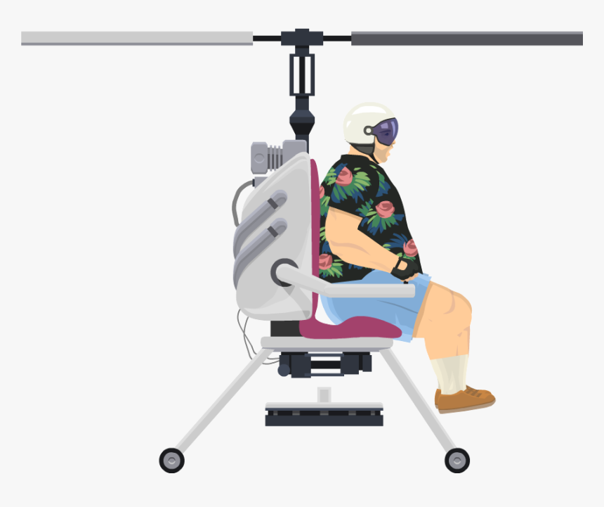 Helicopter Man - Happy Wheels Lawnmower Man, HD Png Download