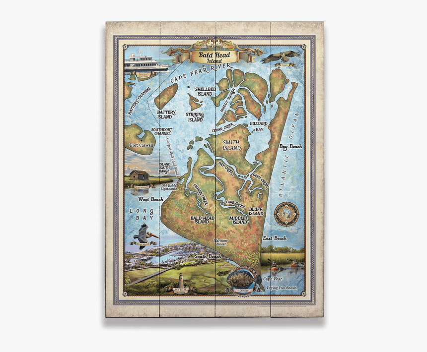 Map Of Bald Head Island, HD Png Download