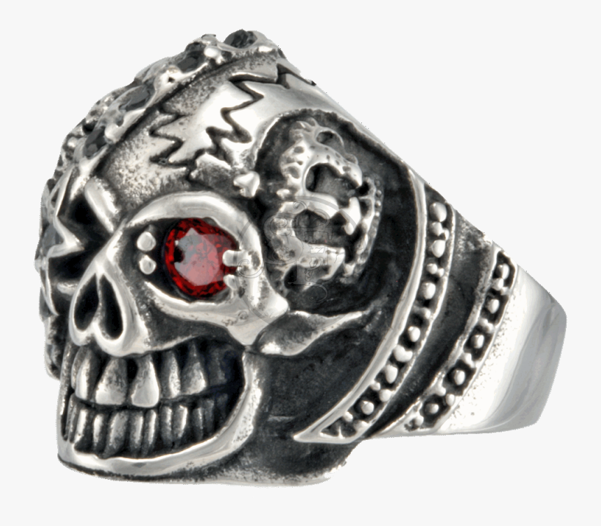 Pirate Skull Eye Patch Biker Ring Stainless Steel 316l - Skull, HD Png Download