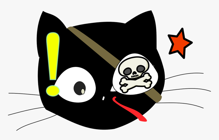 Cat, Pirate, Costume, Halloween, Cartoon, Black, Cute, HD Png Download