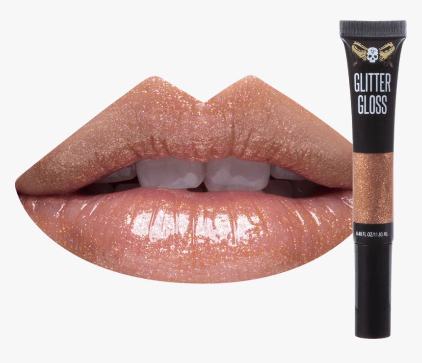 Barefoot Glitter Gloss Lip Swatch - Purple Lip Gloss, HD Png Download