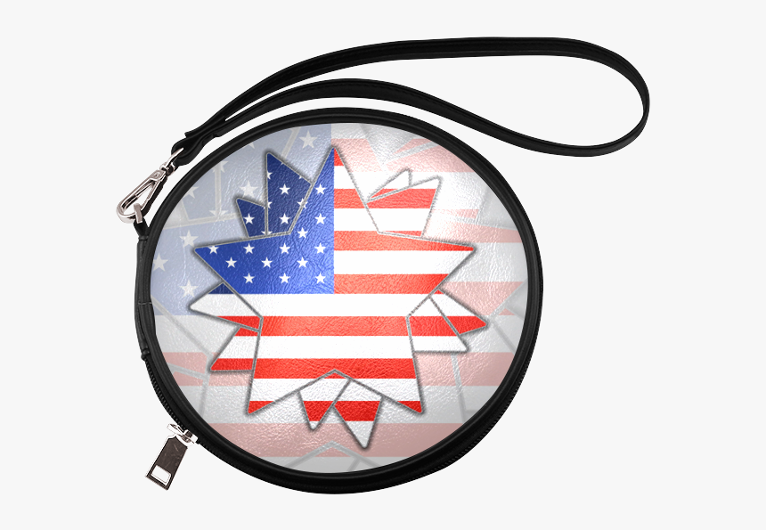 The Abstract Star With American Flag Round Makeup Bag - Toiletry Bag, HD Png Download