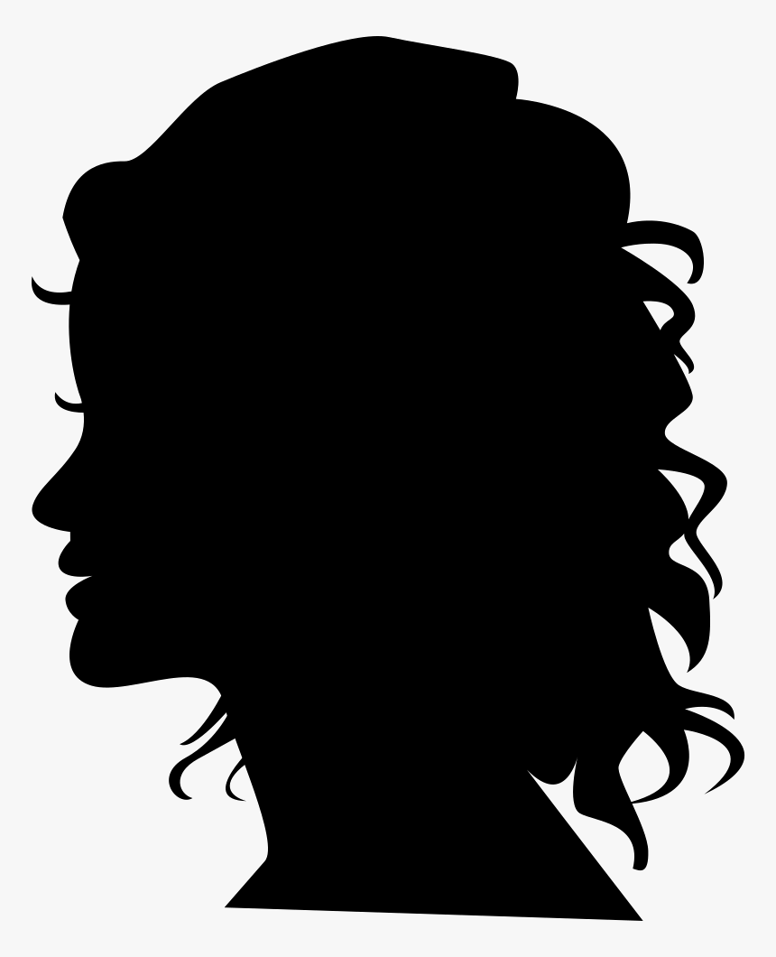 Woman Silhouette Head Side View - Head Black Woman Silhouette, HD Png Download