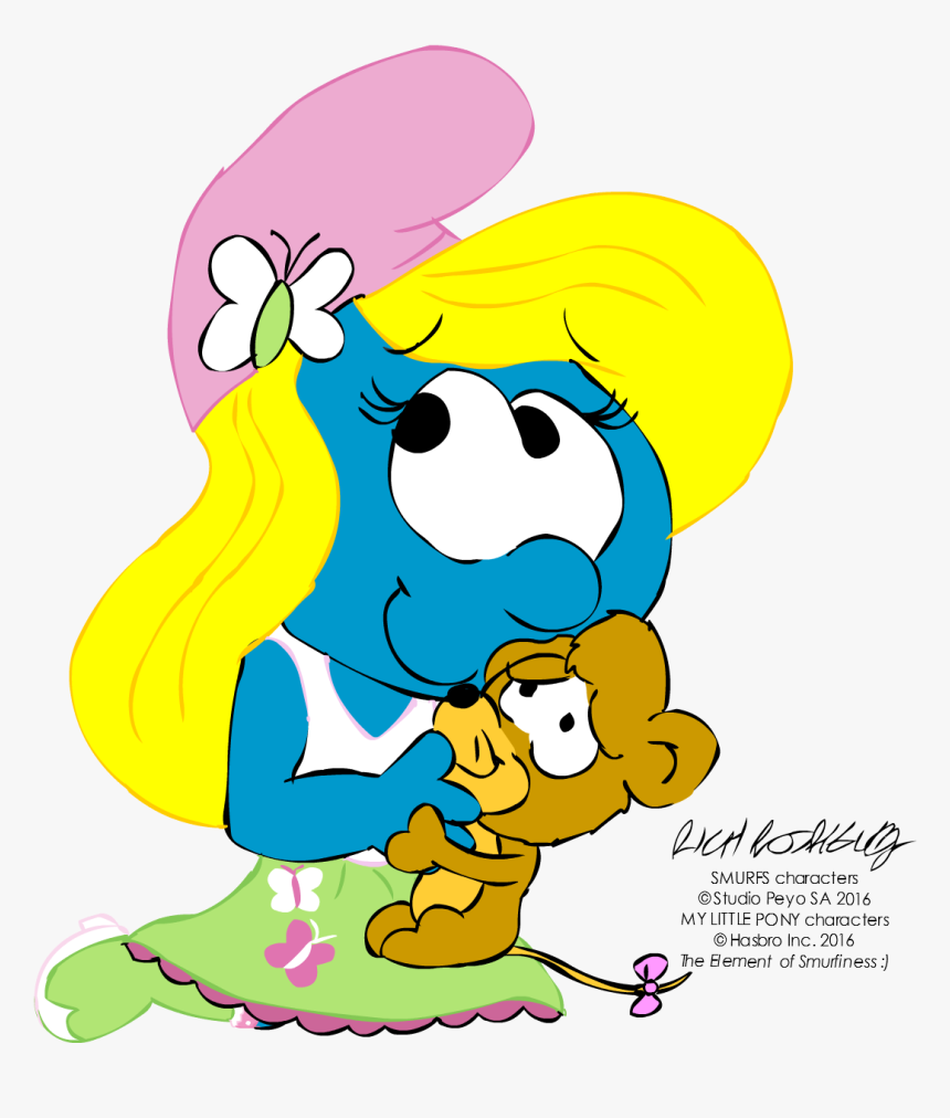 Smurfette Fluttershy - Mlp Eg Smurfs, HD Png Download