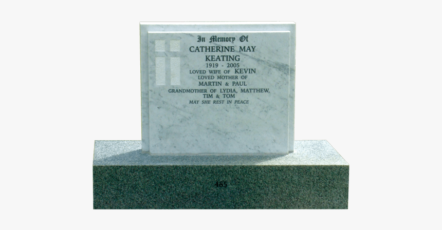 L9 Carrara Marble Headstone Image - Memorial, HD Png Download