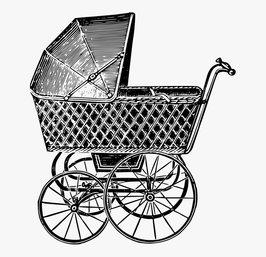 Bicycle Accessory,monochrome Photography,baby Products - Clip Art Vintage Baby Carriage, HD Png Download