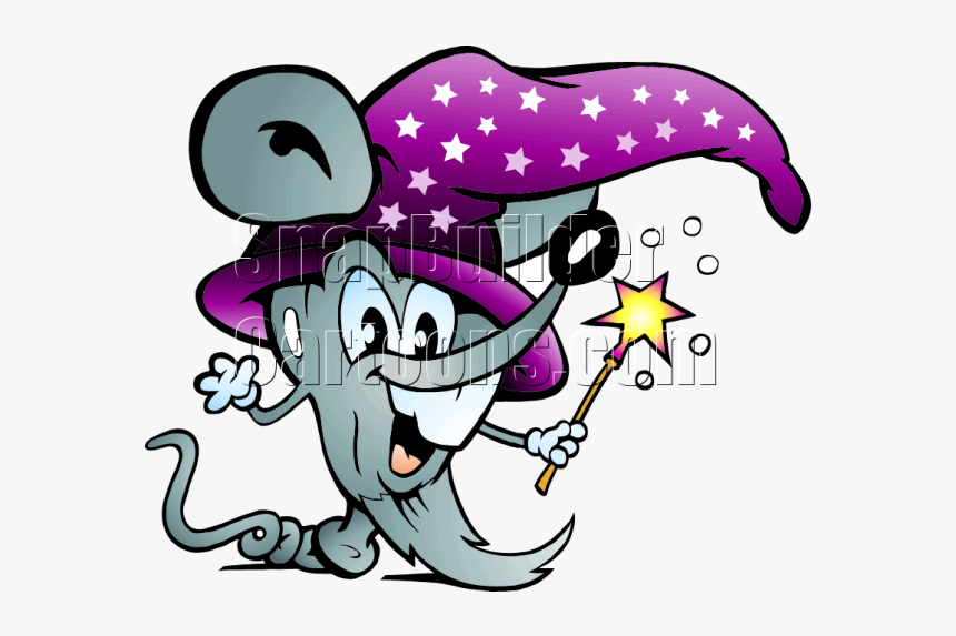 Mouse Wizard Holding Wand - Magiczna Mysz Rysunek, HD Png Download