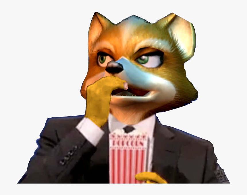 Transparent Fox Mccloud Png - Eating Popcorn Animated, Png Download
