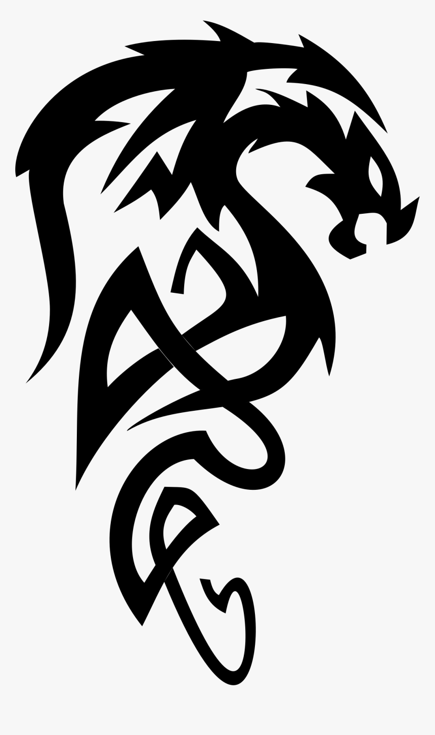 Tattoo Artist Tribe Symbol Dragon - Dragon Black And White Png, Transparent Png
