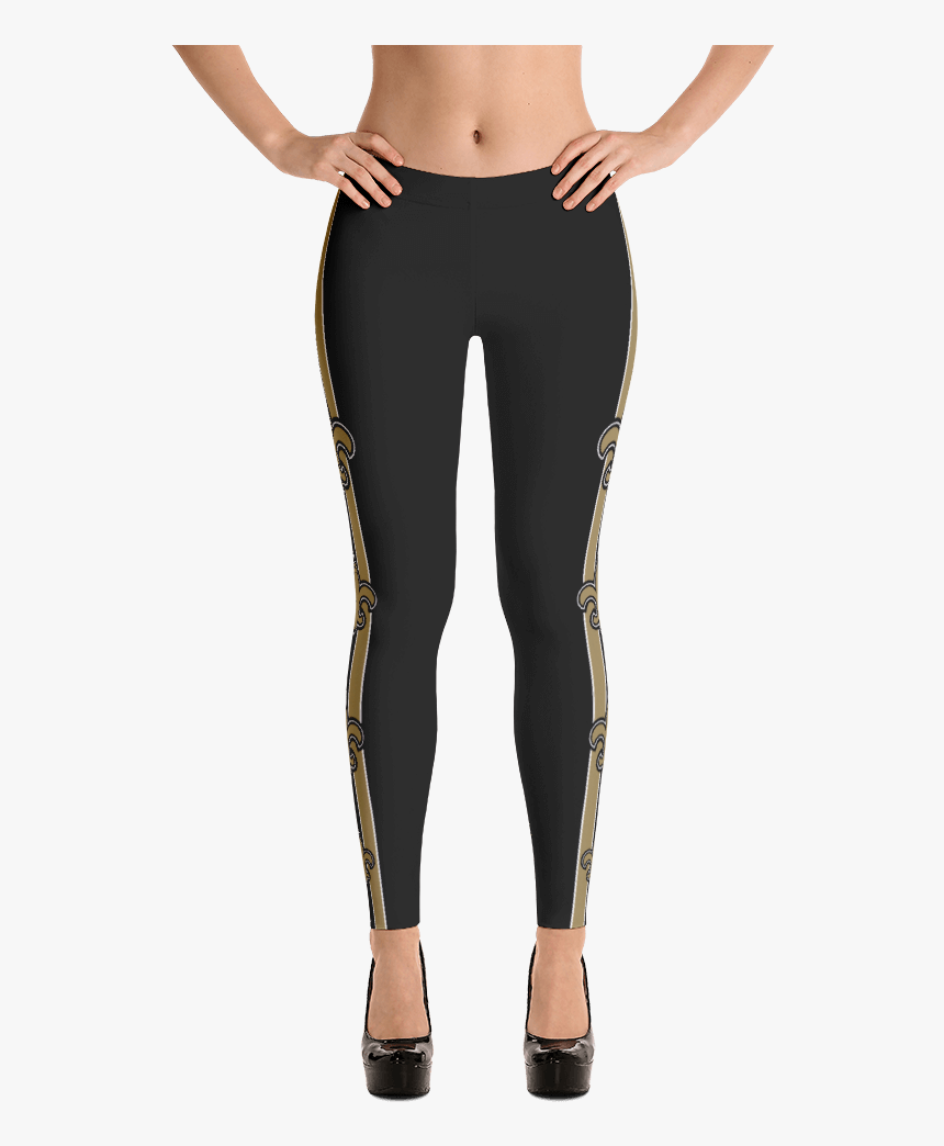 Nfl New Orleans Saints Black Leggings With Gold Fleur - Kenya Flag, HD Png Download