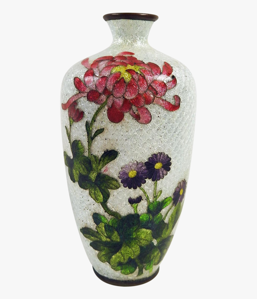 Japanese Ginbari Cloisonne Vintage Chrysanthemum Vase - Japanese Chrysanthemum Vase, HD Png Download