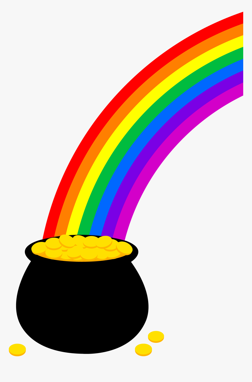 Pot Of Gold With Rainbow, HD Png Download