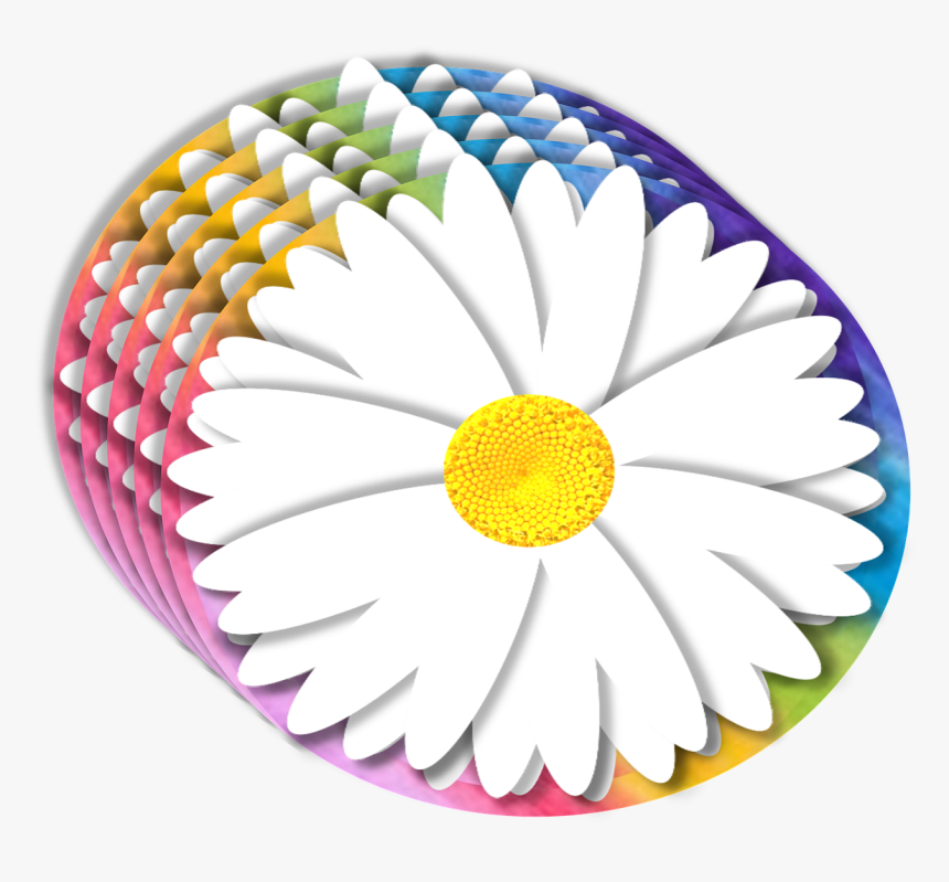 Daisy, 3d, Element, Rainbow, Background, Petals, Floral - Chamomile, HD Png Download