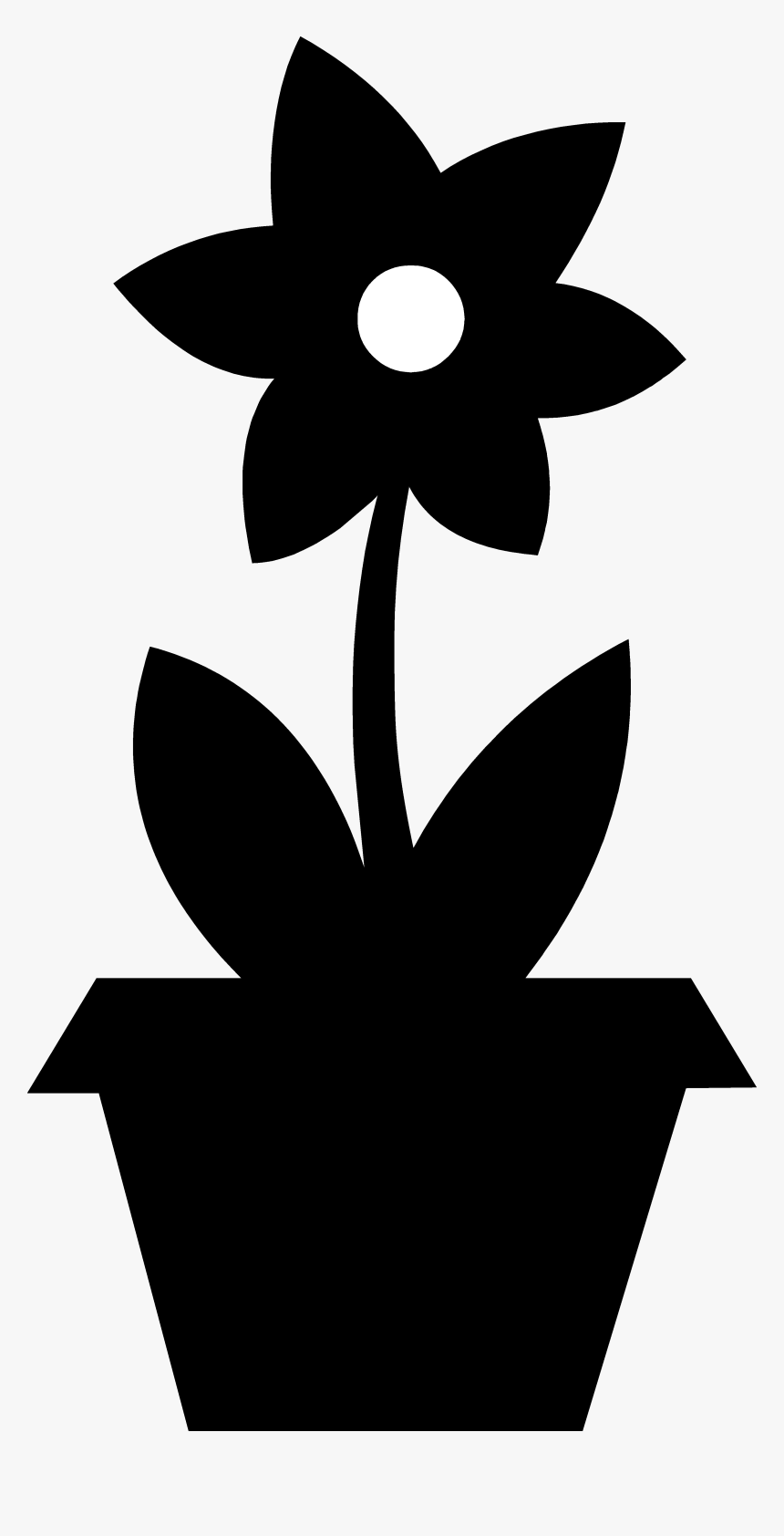 Clipart Download Cute Flower Pot Silhouette Free Clip - Flower In Pot Silhouette, HD Png Download