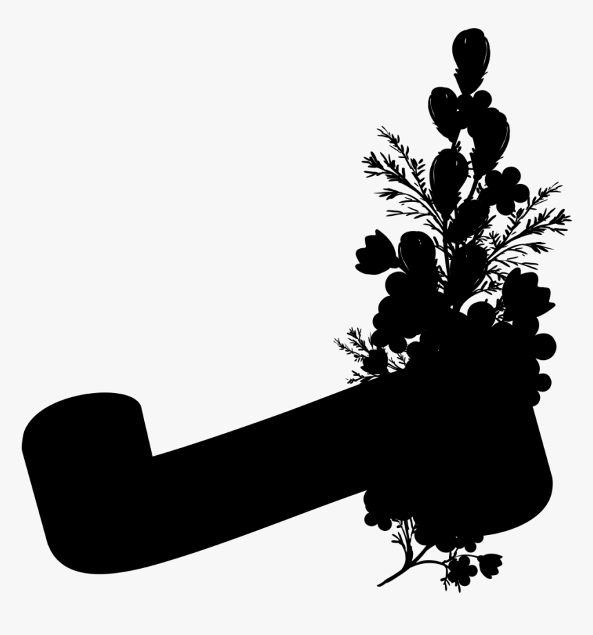Leaf Flowering Font Silhouette Plant Free Download - Silhouette, HD Png Download