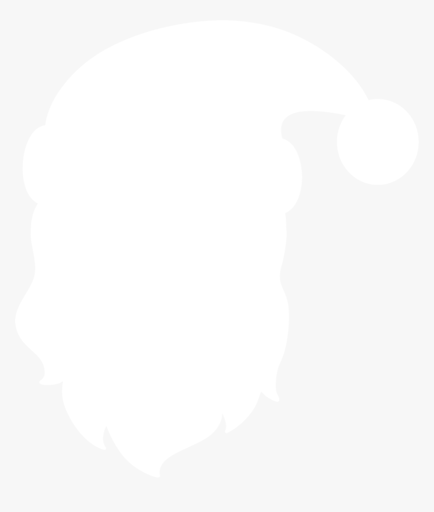 Black And White,clip Art,silhouette - Silhouette Santa Claus Head, HD Png Download