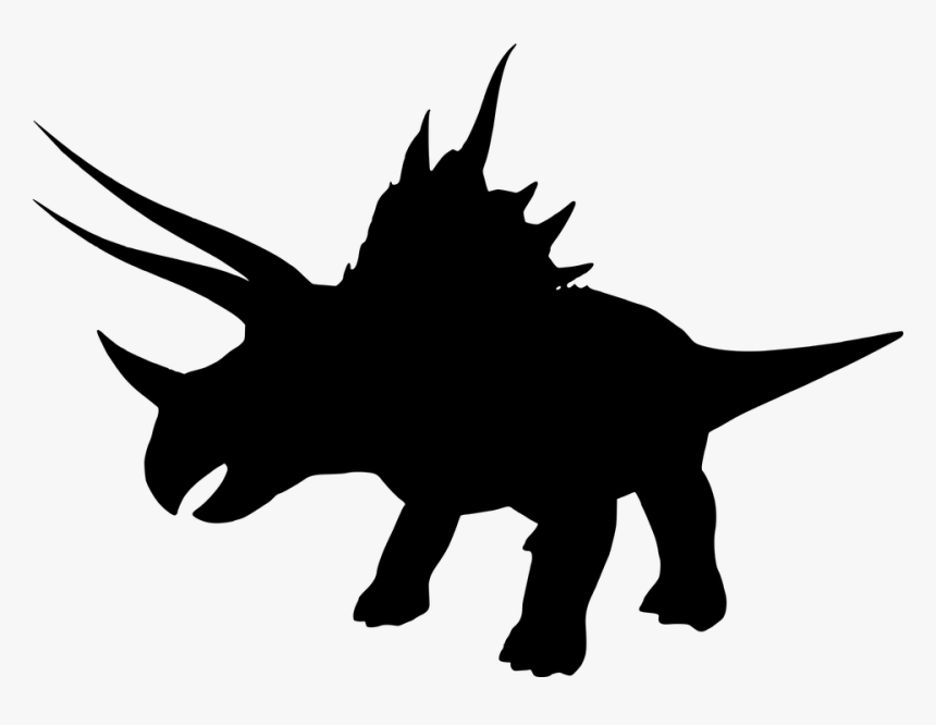 Silhouette, Dinosaur, Dino, Giant Lizard, Replica - Silhouette Dinosaur Triceratops Png, Transparent Png