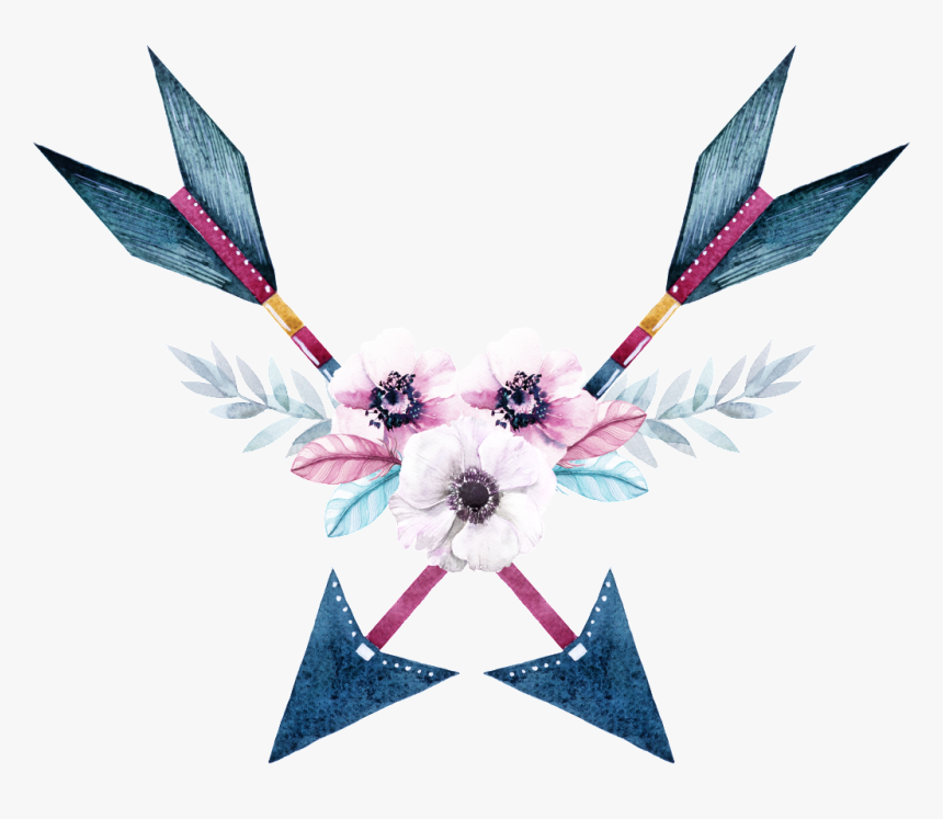 Hand Painted Flowers Cartoon Watercolor Beautiful Transparent - Beautiful Arrow Logo Png, Png Download