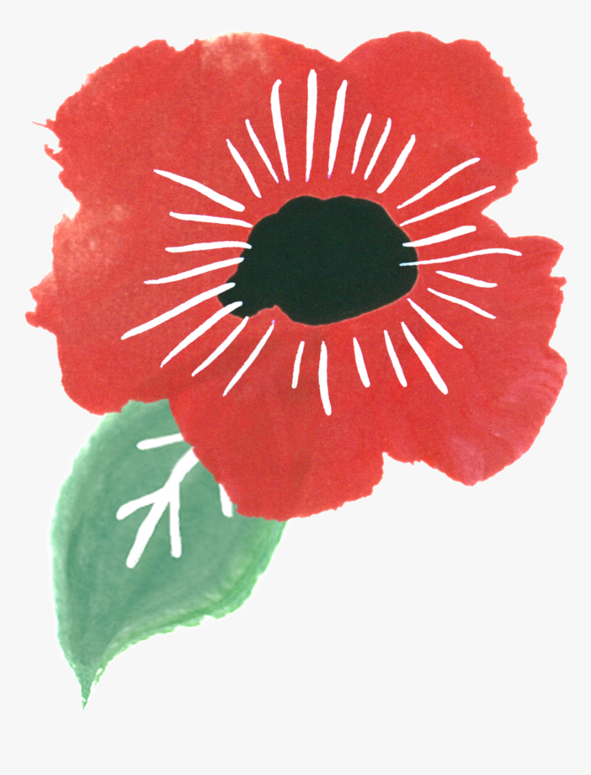 This Graphics Is Black Sun Flower Cartoon Transparent - Poppy, HD Png Download