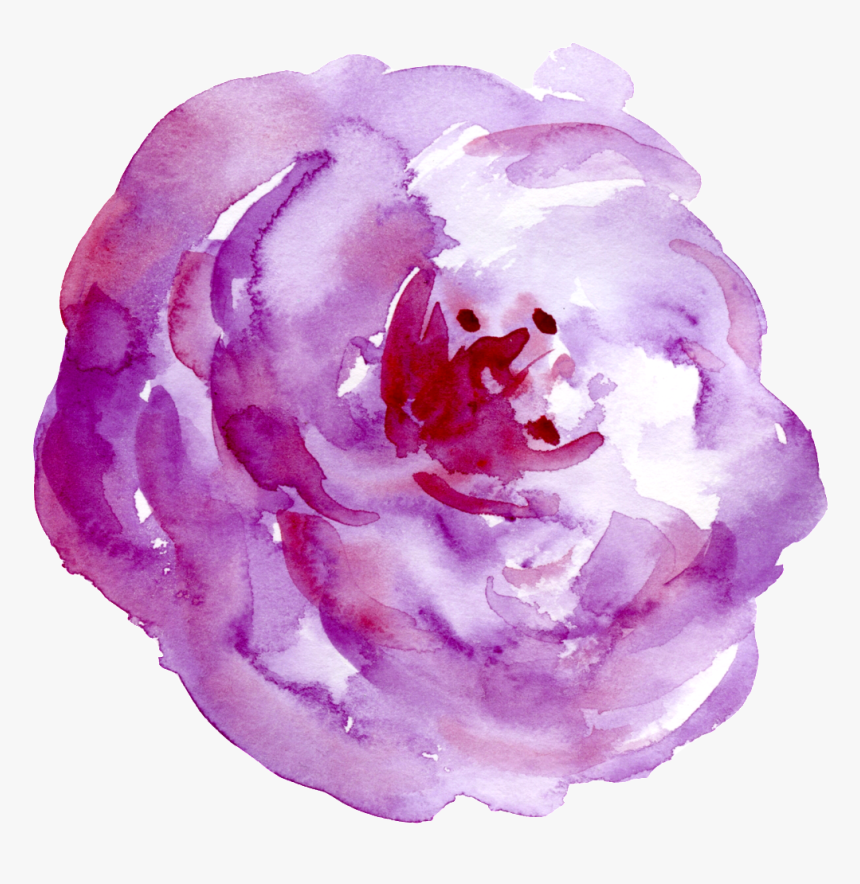 This Graphics Is Cloud Purple Flower Cartoon Transparent - Watercolor Paint, HD Png Download
