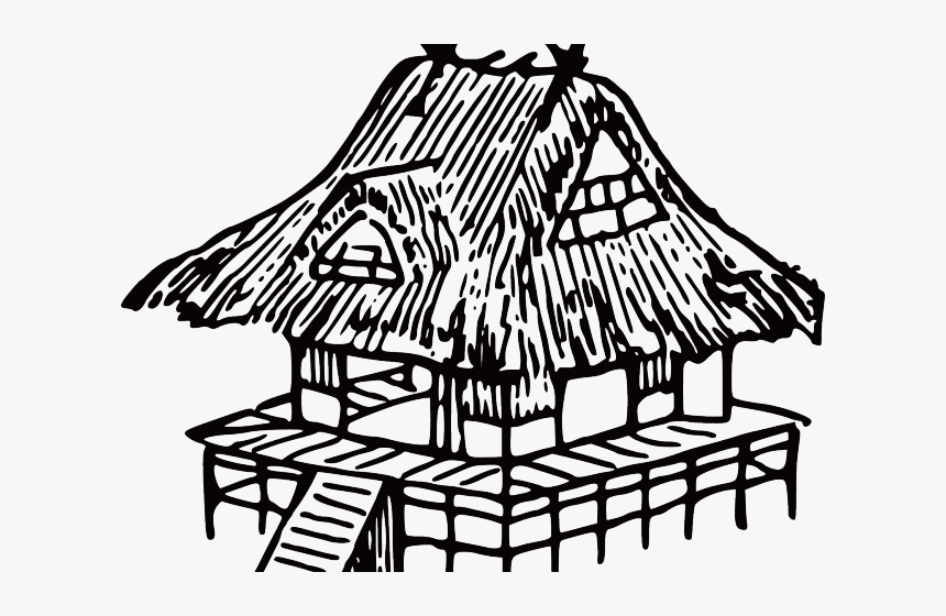 Hut Black And White Clipart, HD Png Download