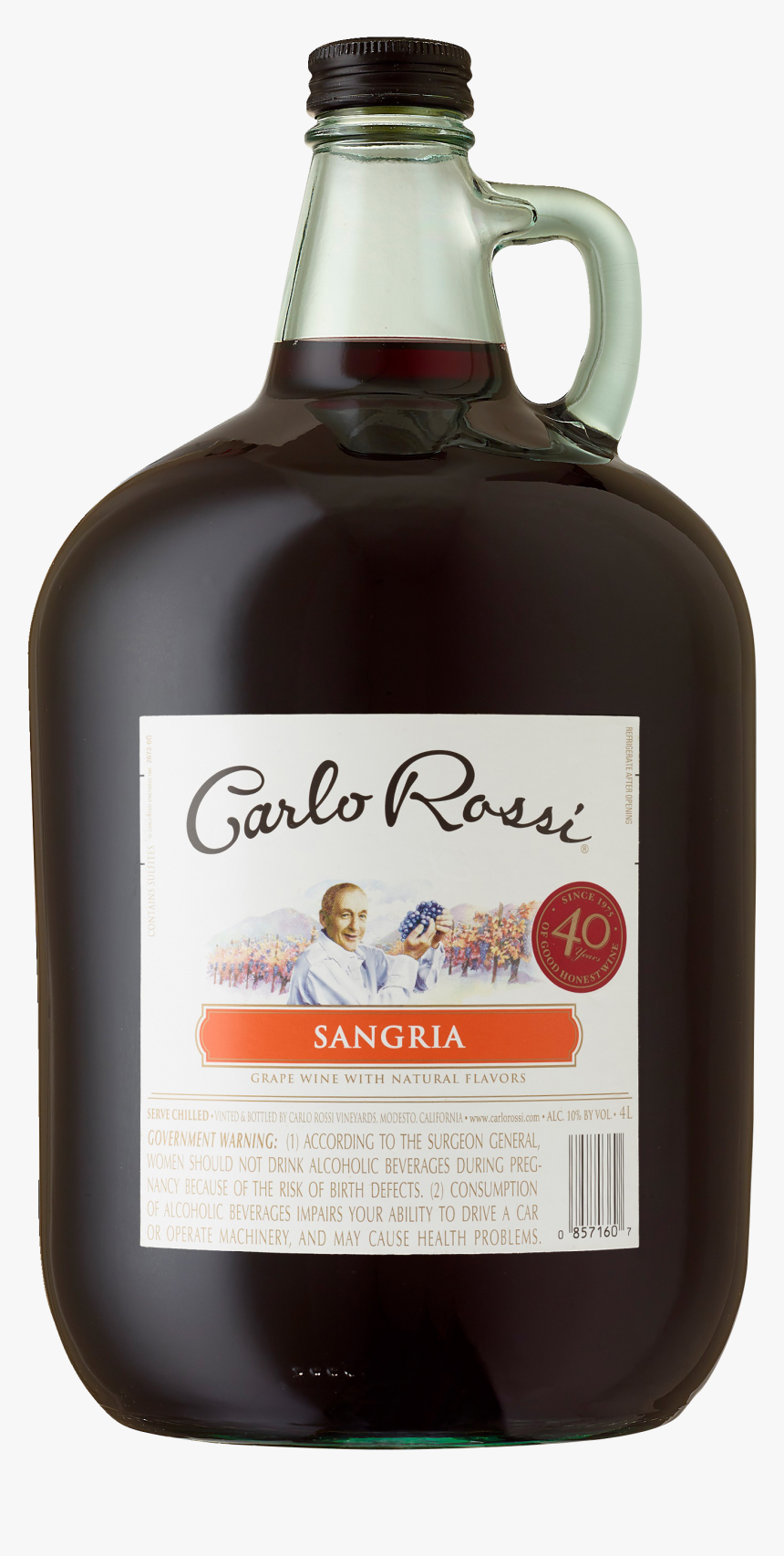 Carlos Rossi Sangria Nutrition Facts, HD Png Download