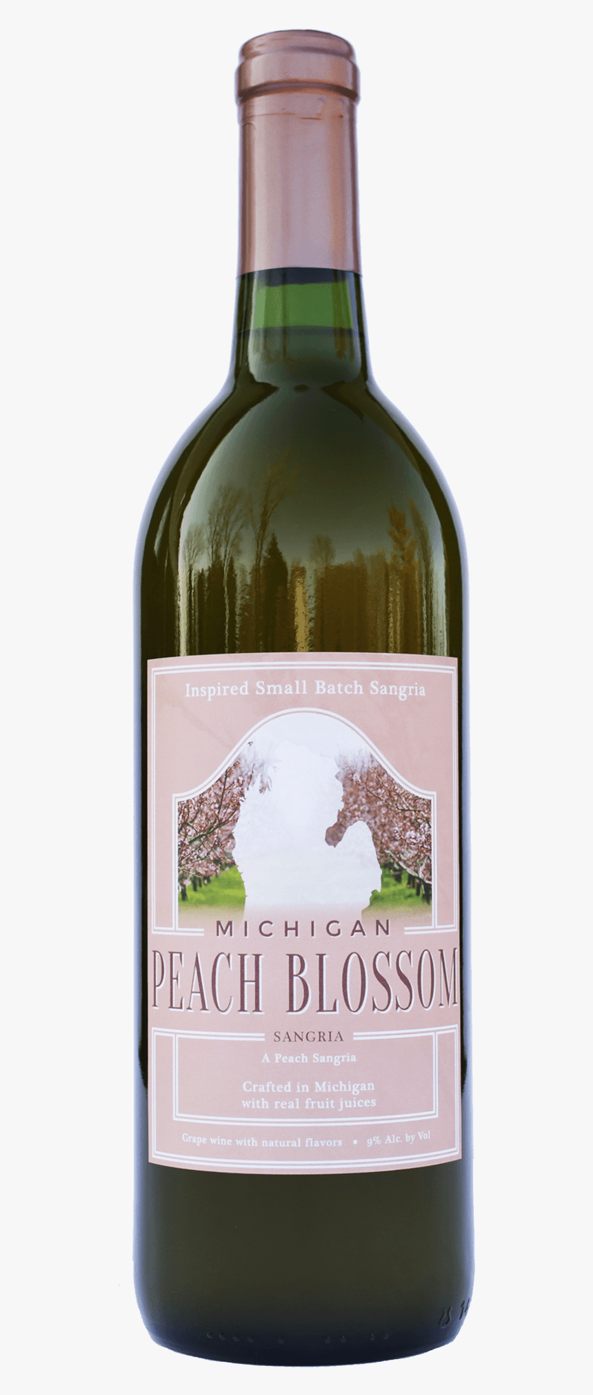 Michigan Peach Blossom Sangria A Peach Sangria - Glass Bottle, HD Png Download