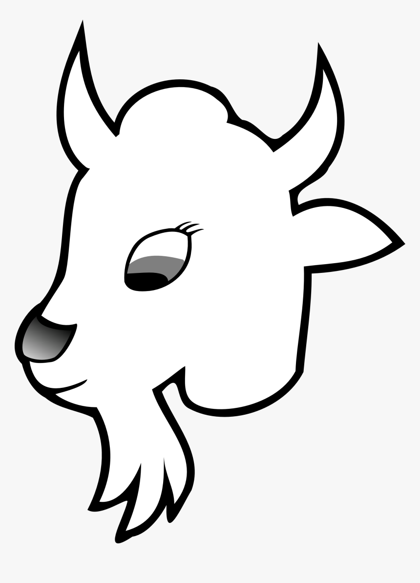 Goat 2 Line Art Goat Head Black White Line Art Christmas - Cau Lac Bo Bong Da, HD Png Download