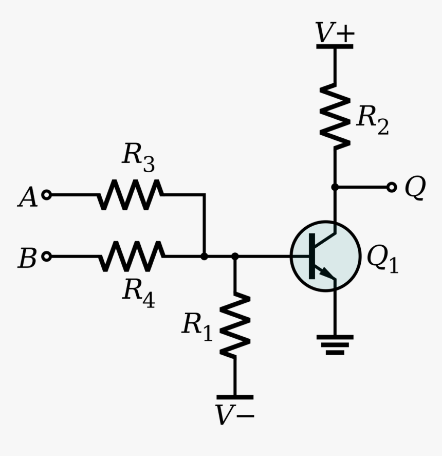 Logic Wikipedia Electronic Circuit Diagram - Diode Transistor Logic, HD Png Download