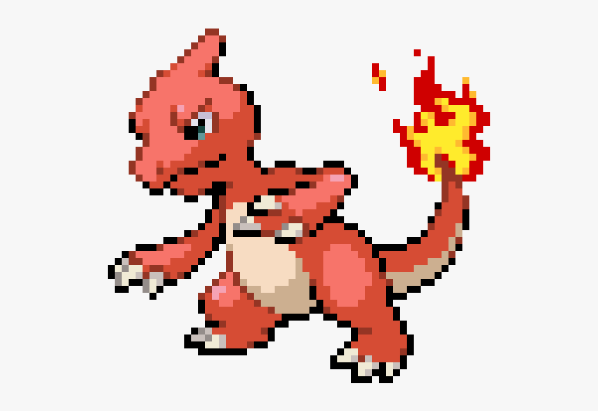 Minecraft Pixel Art Charmeleon, HD Png Download