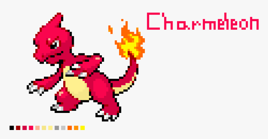 Minecraft Pixel Art Charmeleon, HD Png Download