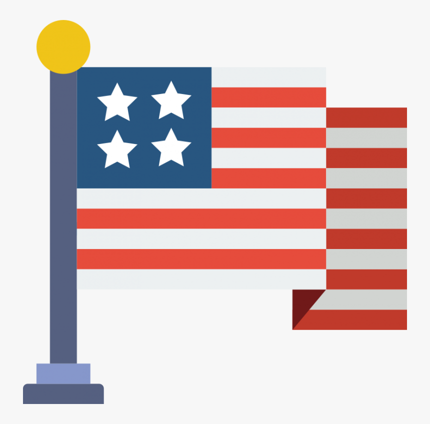 Transparent American Flag Clipart Png - Flag Usa Flat Icon, Png Download