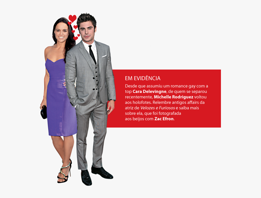 Michelle Rodriguez E Zac Efron - Formal Wear, HD Png Download