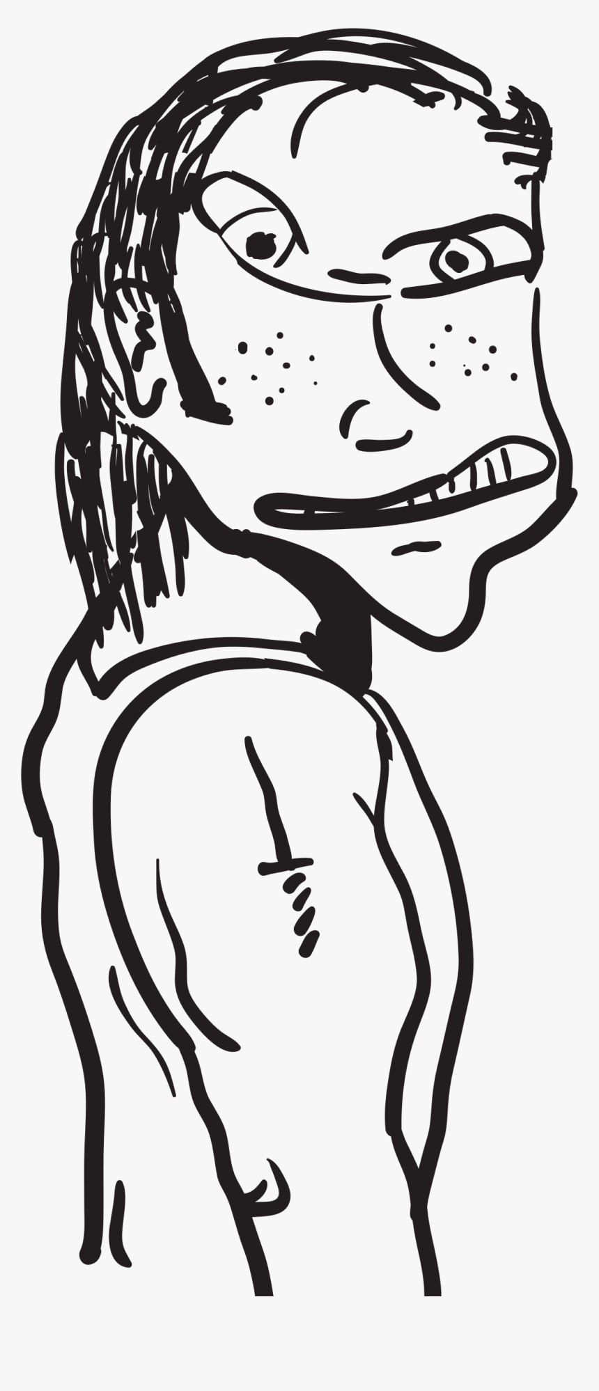 Transparent Pepe Face Png - Hate Face Black And White Clip, Png Download