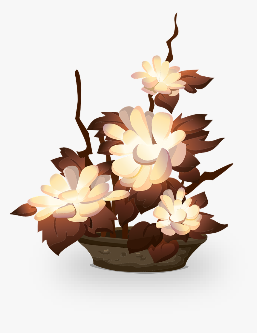 Florero Con Flores Png, Transparent Png