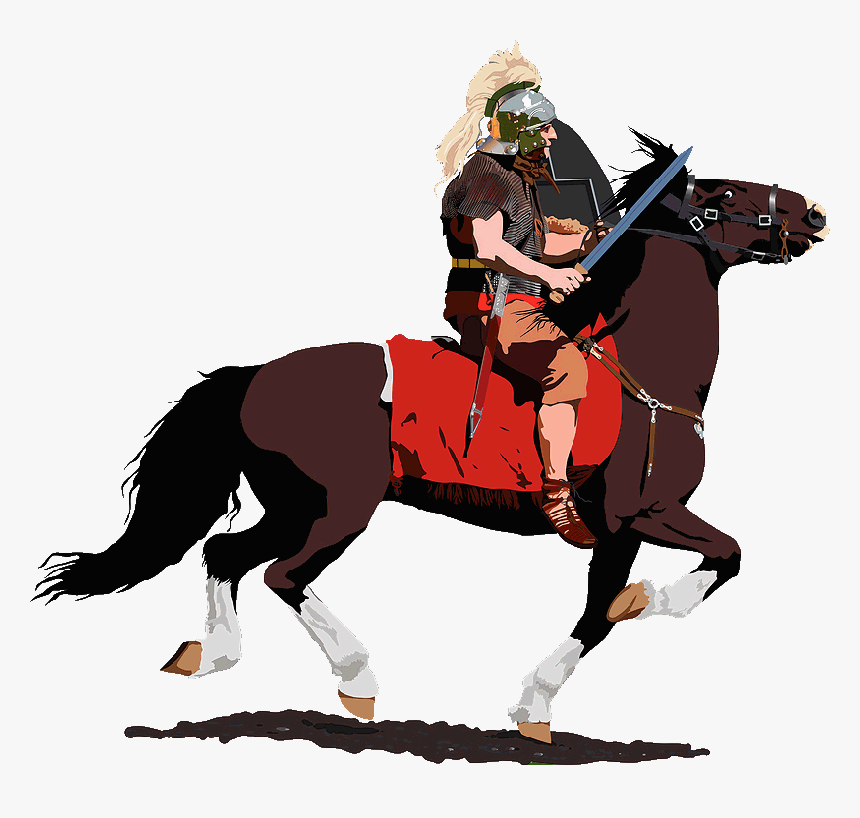 Roman Soldier On Horse Clipart - Roman Soldier On Horse Cartoon, HD Png Download