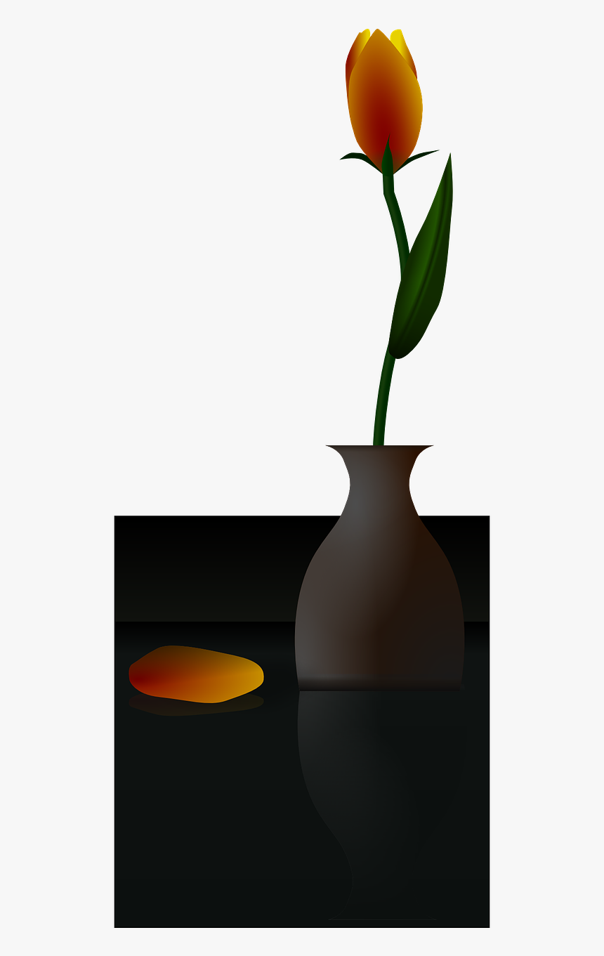 Flower Vase Black Background, HD Png Download