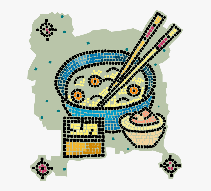 Vector Illustration Of Decorative Mosaic Chinese Rice, HD Png Download